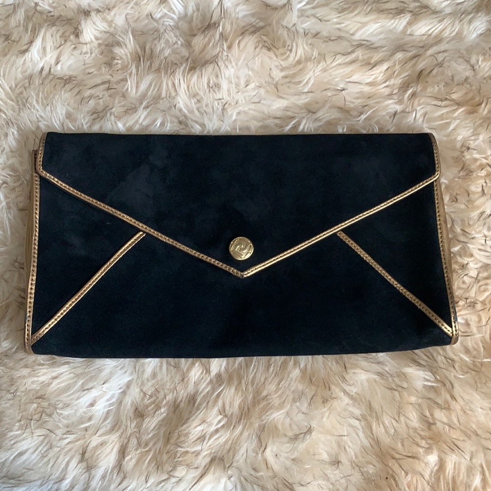 Large, envelope Rockport suede-like clutch
